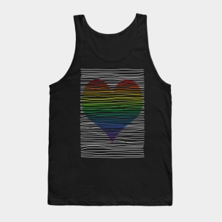 Rainbow heart stripes Tank Top